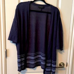 ❤️Lane Bryant navy stripe short sleeve cardigan
